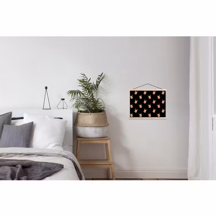 Schoolplaat - Rendieren - Kerst - Zwart — 2