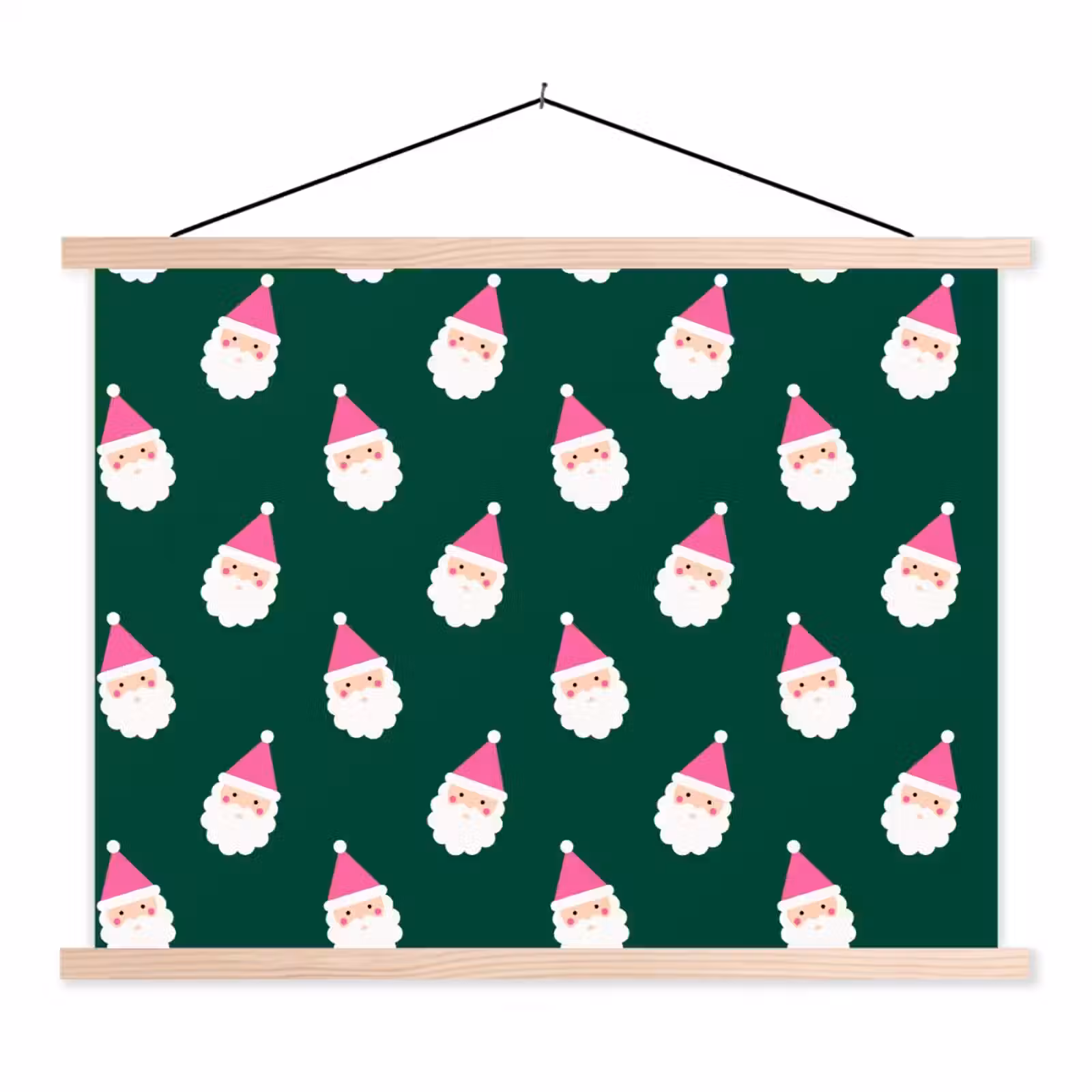 Schoolplaat - Kerstman - Kerst - Groen - Roze — 1