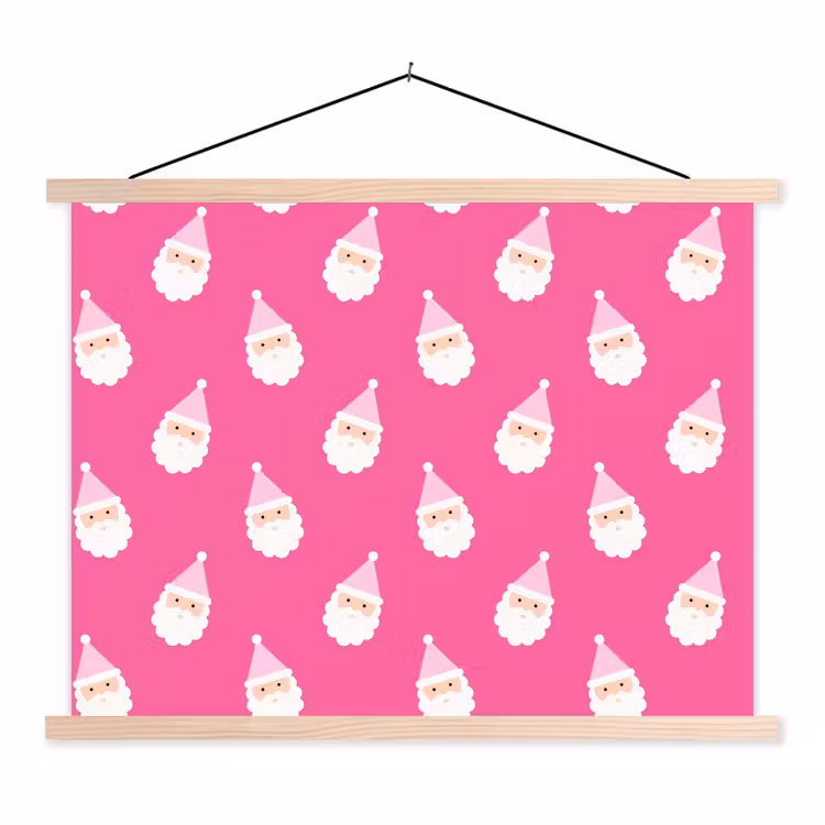 Schoolplaat - Kerstman - Kerst - Neon - Roze — 1