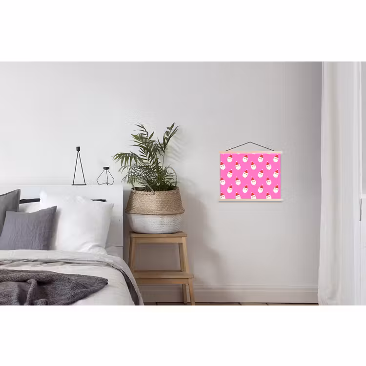 Schoolplaat - Kerstman - Kerst - Roze - Rood — 2
