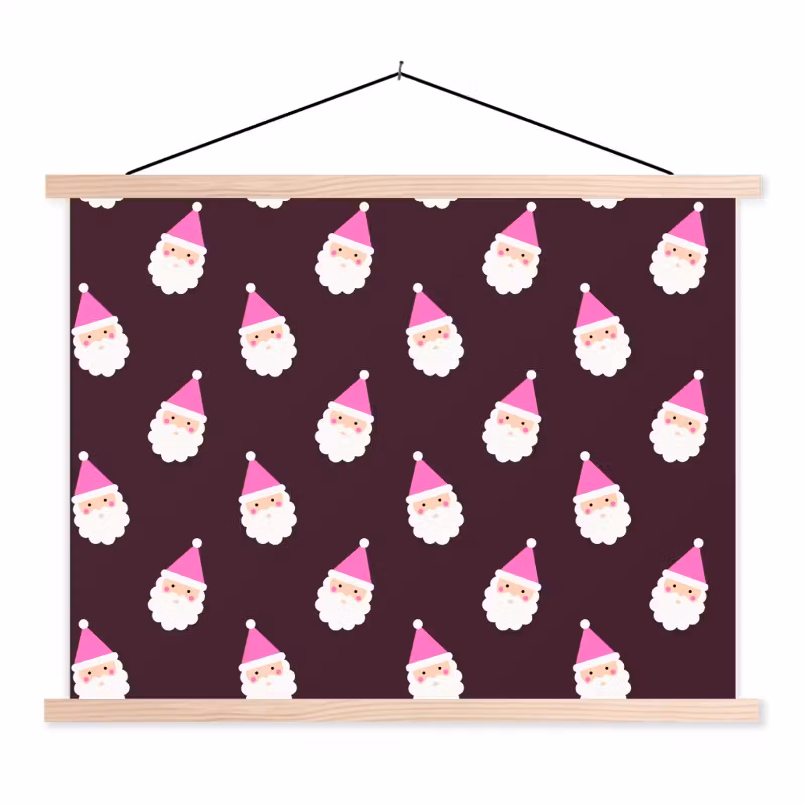 Schoolplaat - Kerstman - Kerst - Roze - Burgundy — 1