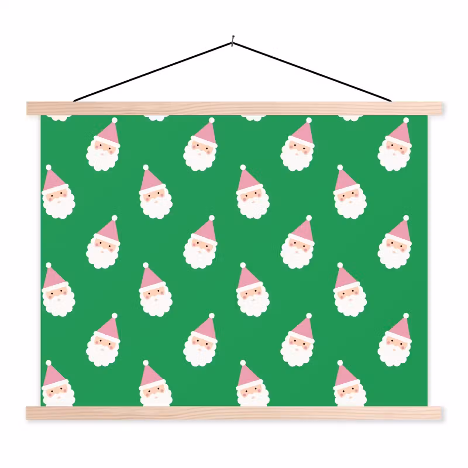 Schoolplaat - Kerstman - Kerst - Roze - Groen — 1