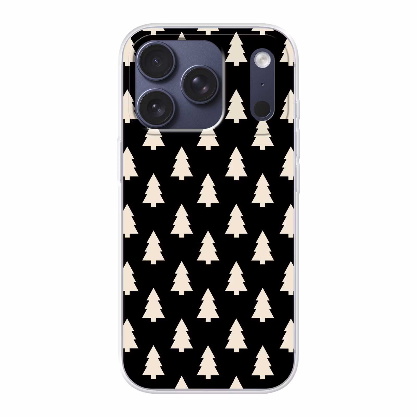 Telefoonhoesje - Kerstboom - Zwart - Wit — 1
