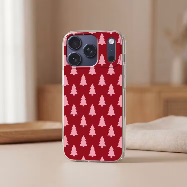 Telefoonhoesje - Kerstboom - Burguny - Roze — 3