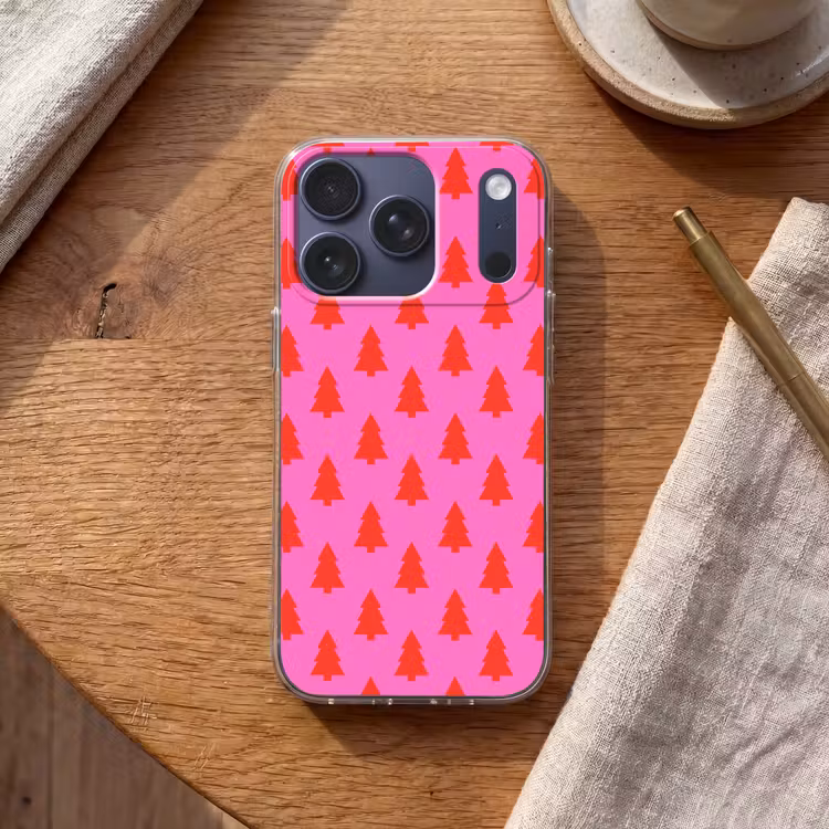 Telefoonhoesje - Kerstboom - Rood - Neon — 2
