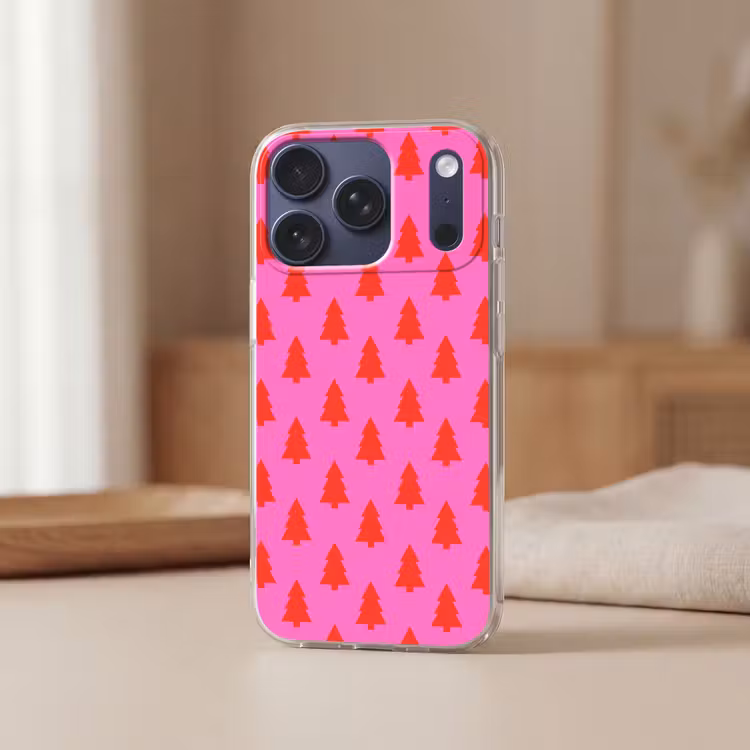 Telefoonhoesje - Kerstboom - Rood - Neon — 3