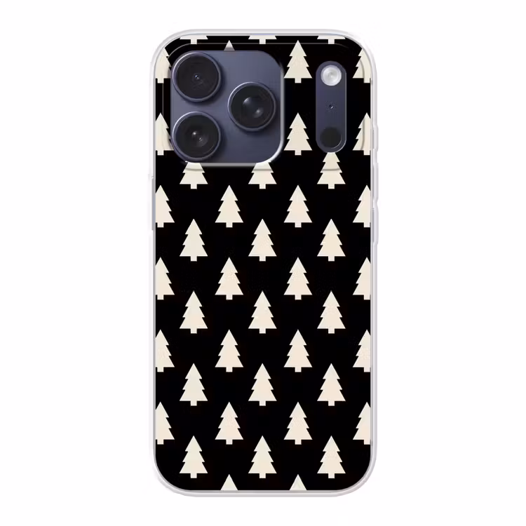 Telefoonhoesje - Kerstboom - Zwart - Wit — 1