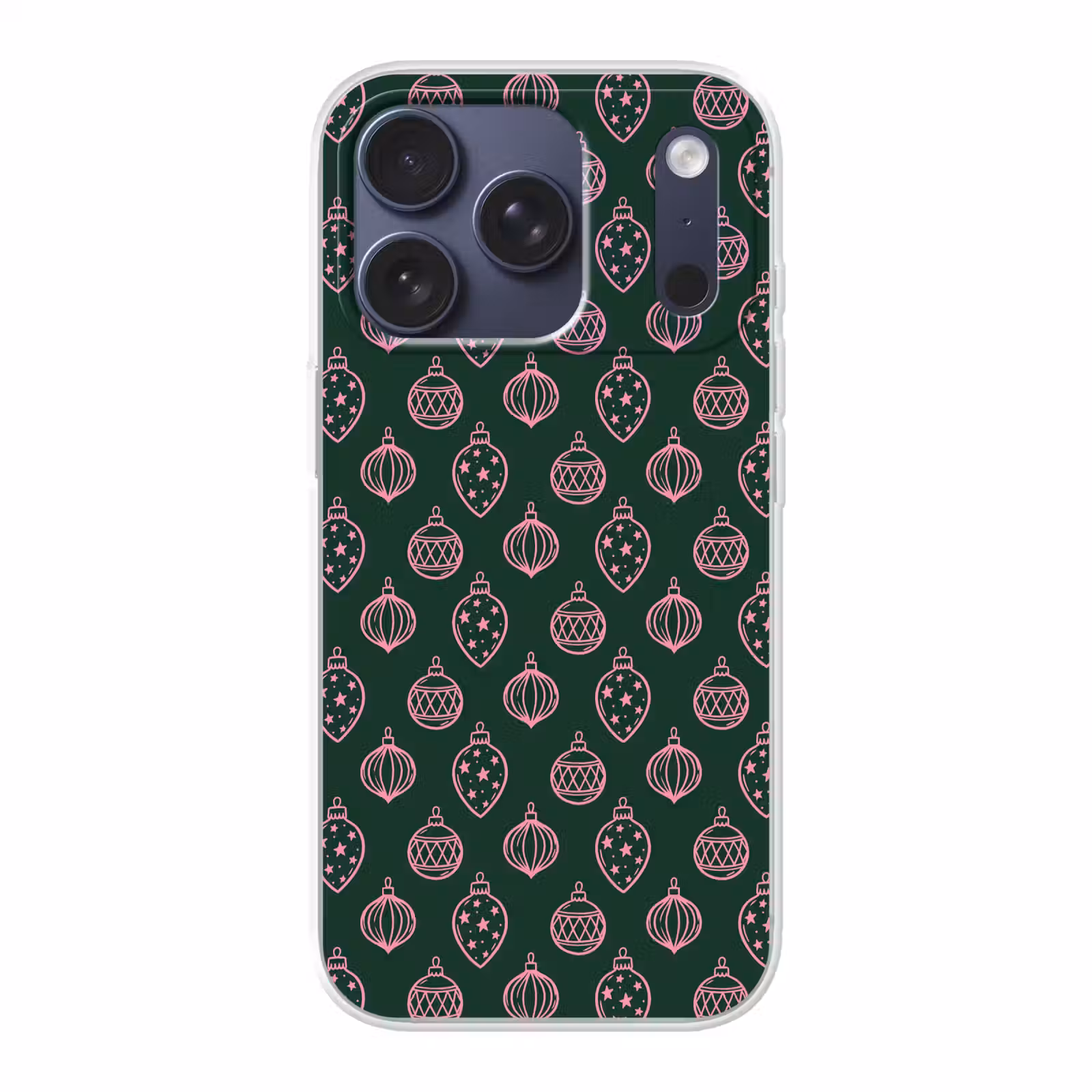 Telefoonhoesje - Kerstbal - Roze - Groen — 1
