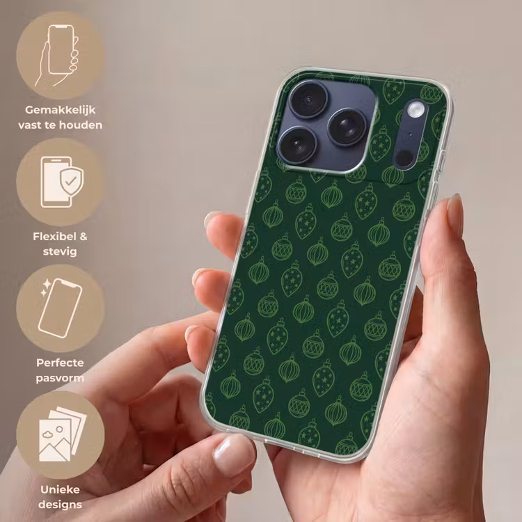 Telefoonhoesje - Kerstbal - Groen - Kerst — 4