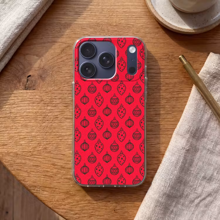 Telefoonhoesje - Kerstbal - Groen - Rood — 2