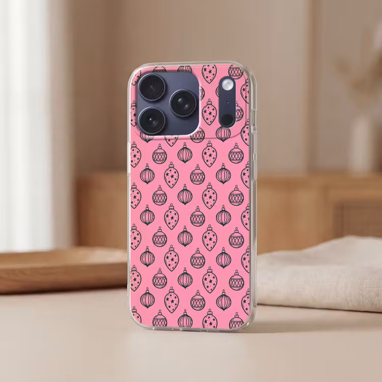 Telefoonhoesje - Kerstbal - Groen - Roze — 3