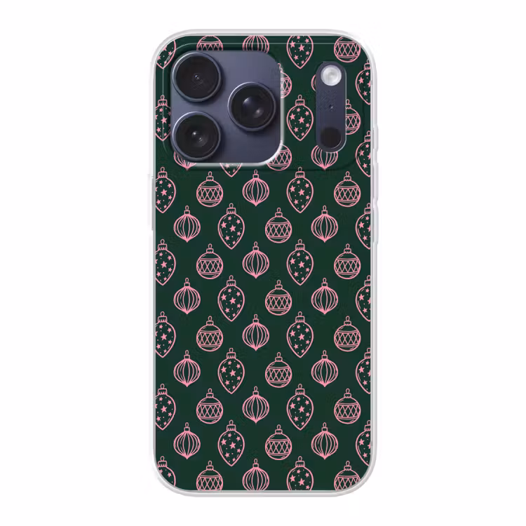 Telefoonhoesje - Kerstbal - Roze - Groen — 1