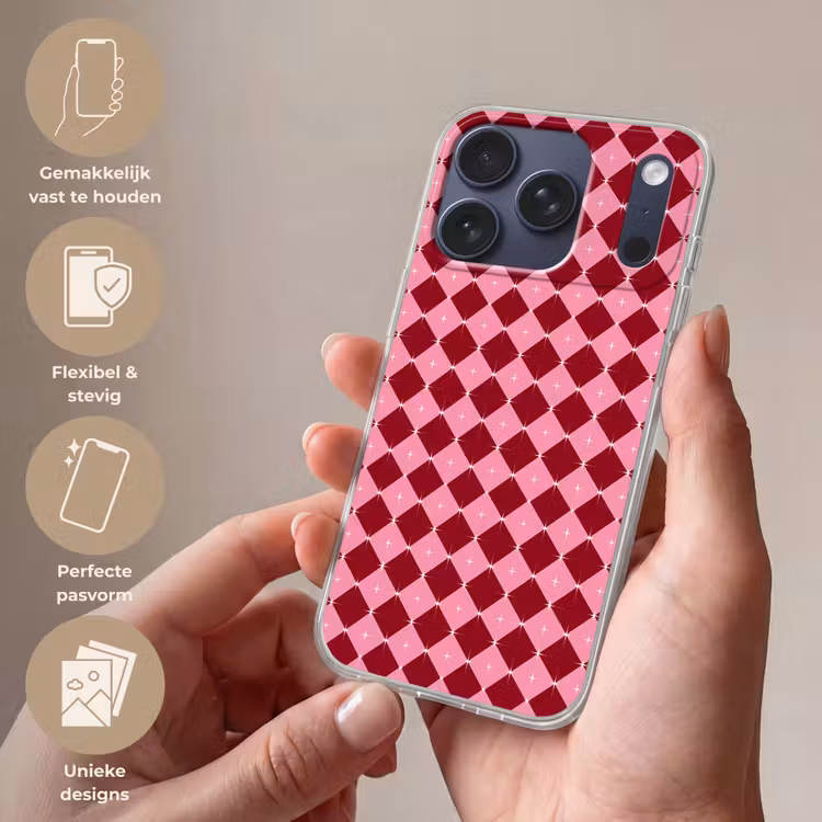 Telefoonhoesje - Ster - Rood - Roze - Kerst — 4