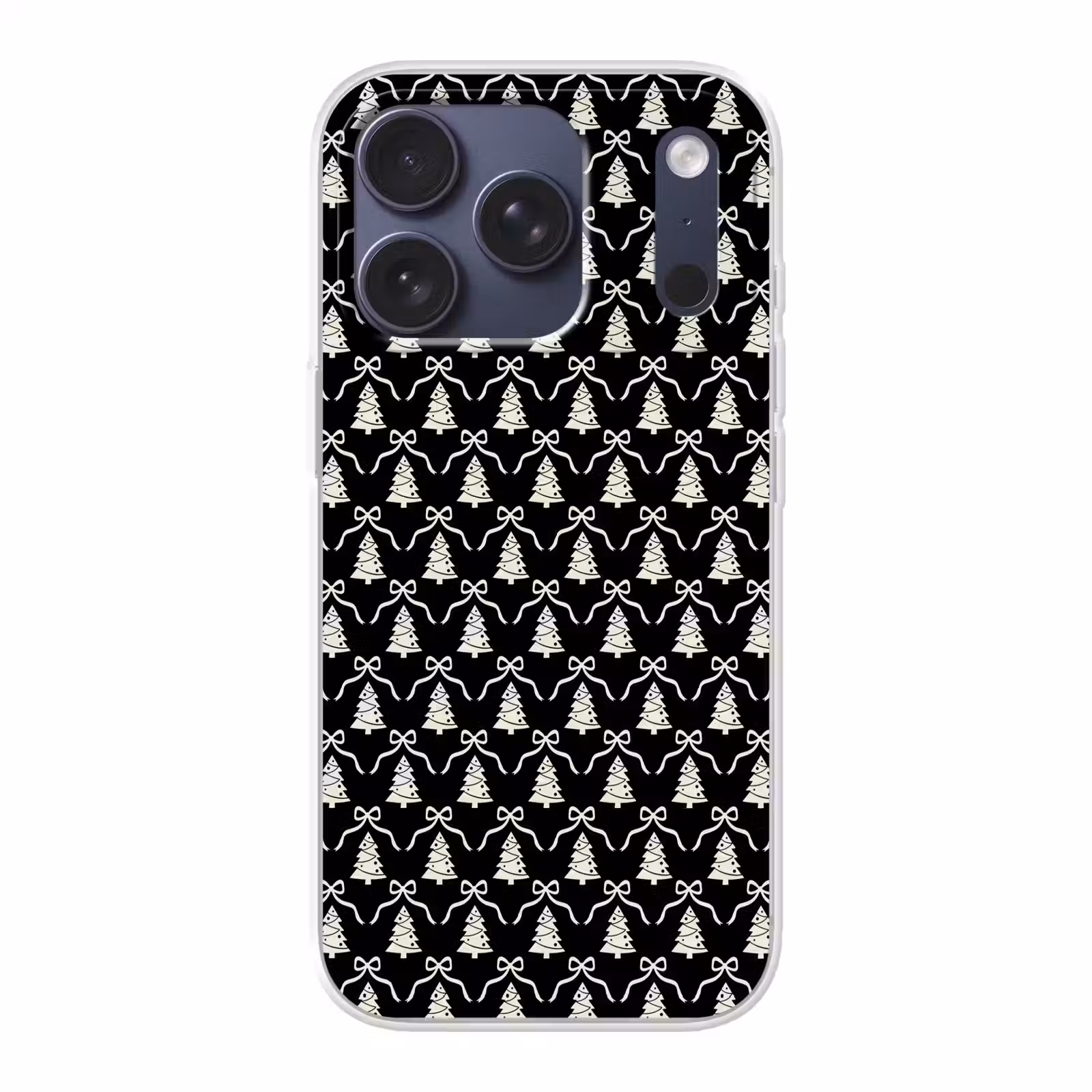 Telefoonhoesje - Strik - Wit - Zwart - Kerst — 1