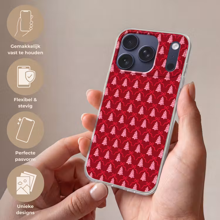 Telefoonhoesje - Strik - Rood - Roze - Kerst — 4