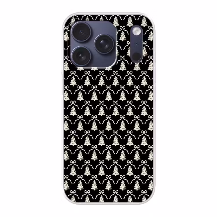 Telefoonhoesje - Strik - Wit - Zwart - Kerst — 1