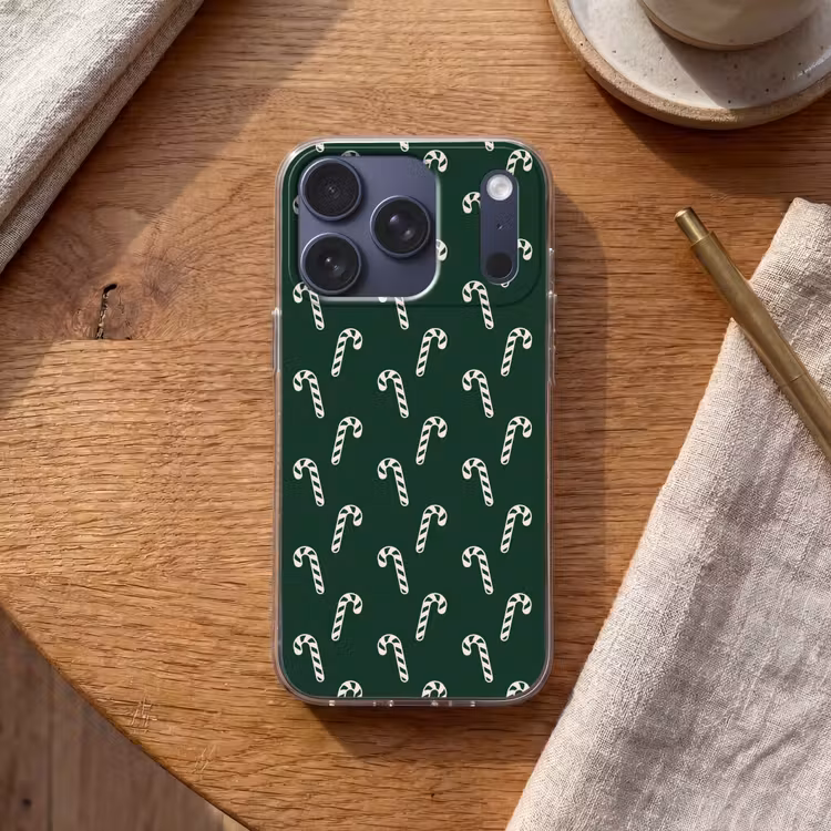 Telefoonhoesje - Kerst - Groen - Wit - Zuurstok — 2