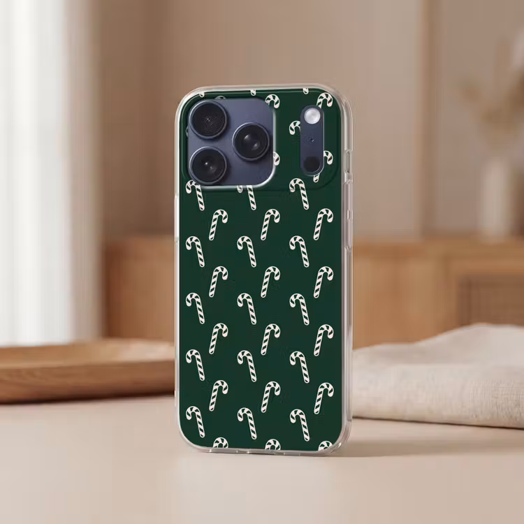 Telefoonhoesje - Kerst - Groen - Wit - Zuurstok — 3