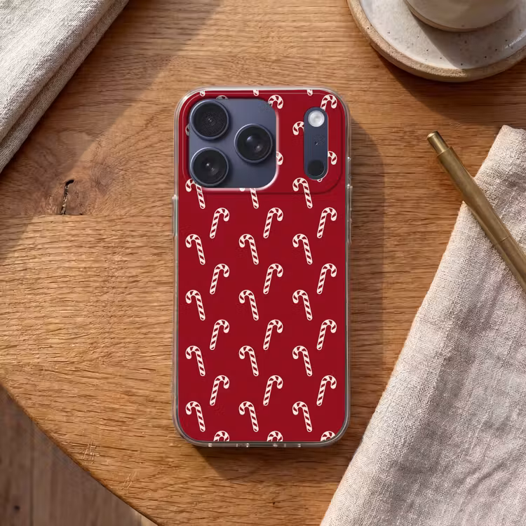 Telefoonhoesje - Kerst - Rood - Wit - Zuurstok — 2