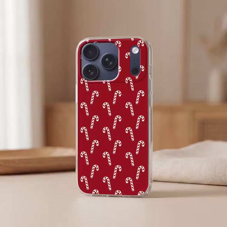 Telefoonhoesje - Kerst - Rood - Wit - Zuurstok — 3