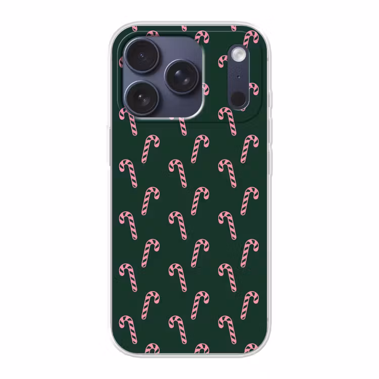 Telefoonhoesje - Kerst - Roze - Groen - Zuurstok — 1