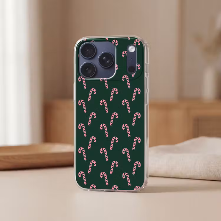 Telefoonhoesje - Kerst - Roze - Groen - Zuurstok — 3