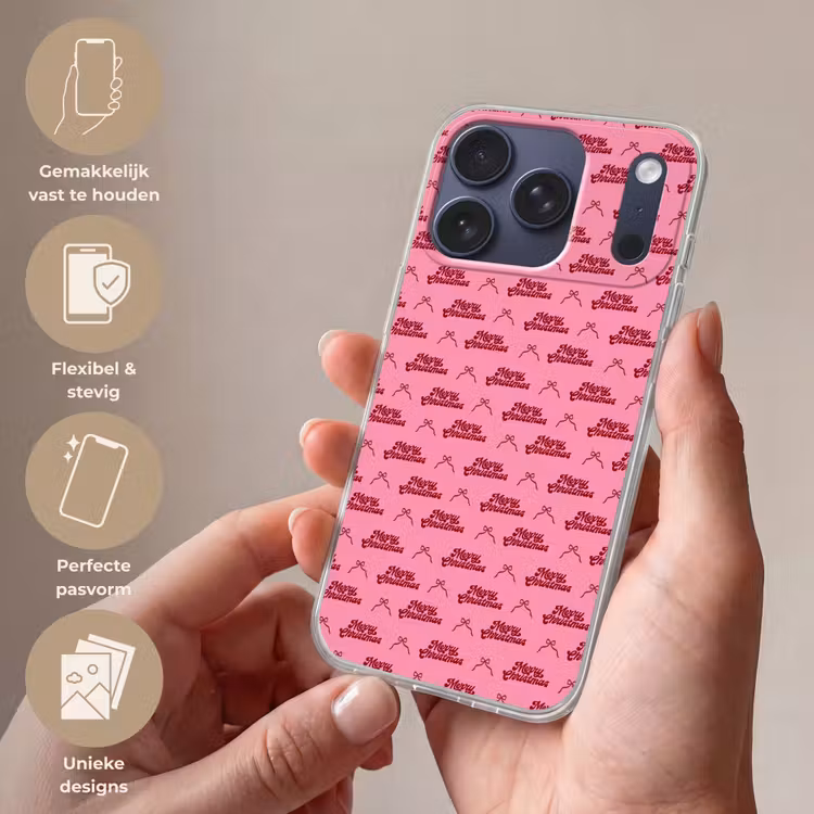 Telefoonhoesje - Tekst - Roze - Rood - Strik — 4