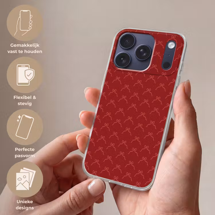 Telefoonhoesje - Strik - Roze - Rood - Kerst — 4