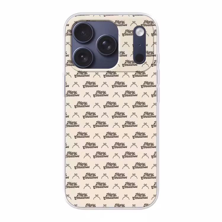 Telefoonhoesje - Tekst - Bruin - Crème - Strik — 1