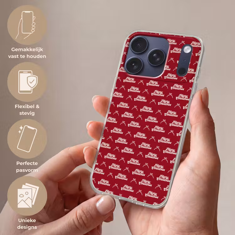 Telefoonhoesje - Tekst - Rood - Wit - Strik — 4