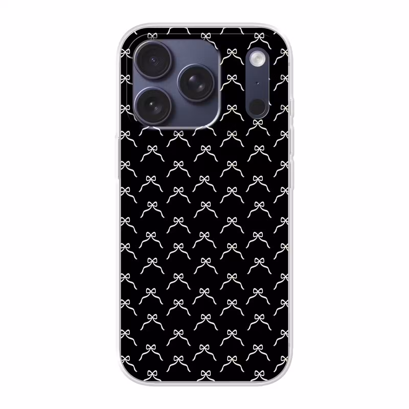 Telefoonhoesje - Strik - Kerst - Zwart - Wit — 1