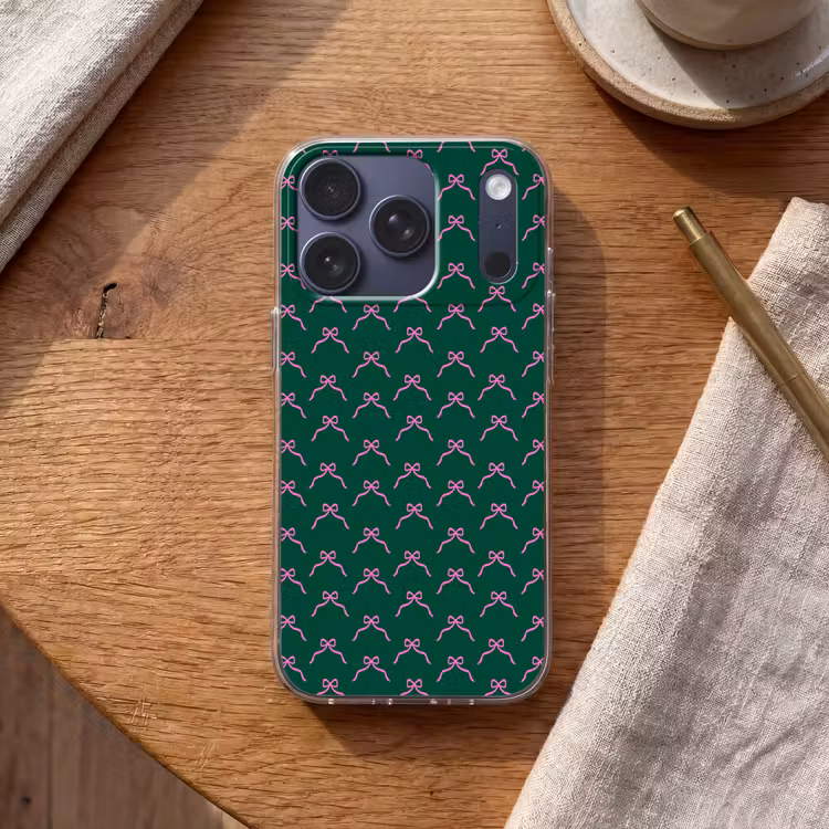 Telefoonhoesje - Kerst - Neon - Groen - Strik — 2