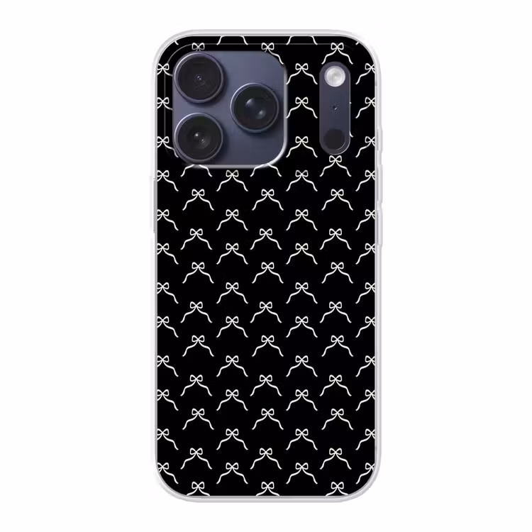 Telefoonhoesje - Strik - Kerst - Zwart - Wit — 1