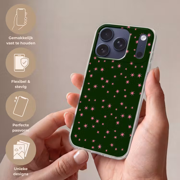 Telefoonhoesje - Ster - Roze - Groen - Kerst — 4
