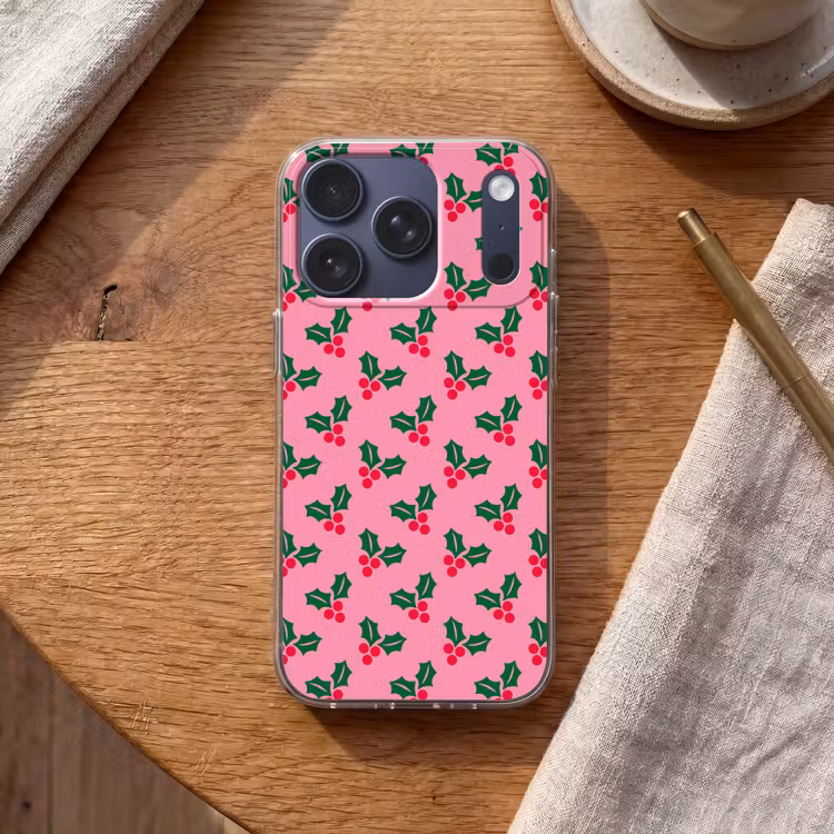 Telefoonhoesje - Hulst - Kerst - Roze — 2