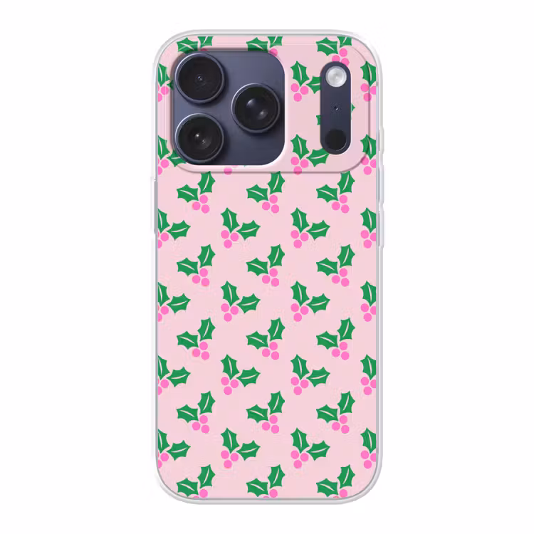 Telefoonhoesje - Kerst - Hulst - Roze — 1