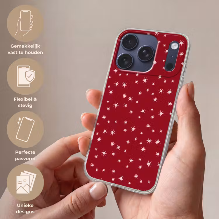 Telefoonhoesje - Rood - Wit - Kerst - Ster — 4