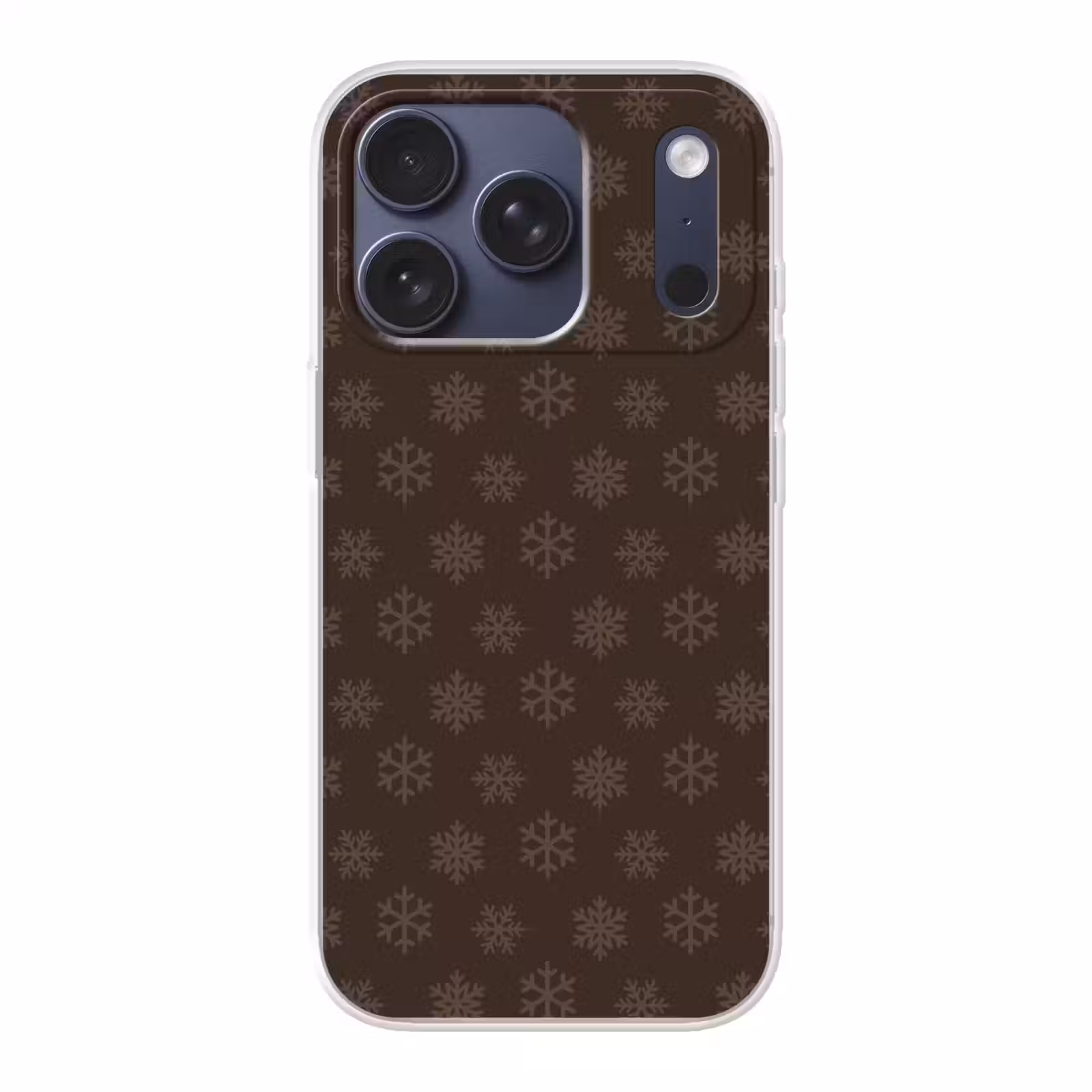 Telefoonhoesje - Sneeuwvlok - Bruin - Kerst — 1