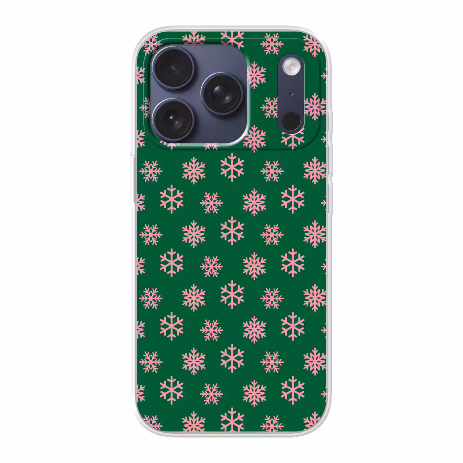 Telefoonhoesje - Sneeuwvlok - Groen - Roze - Kerst — 1