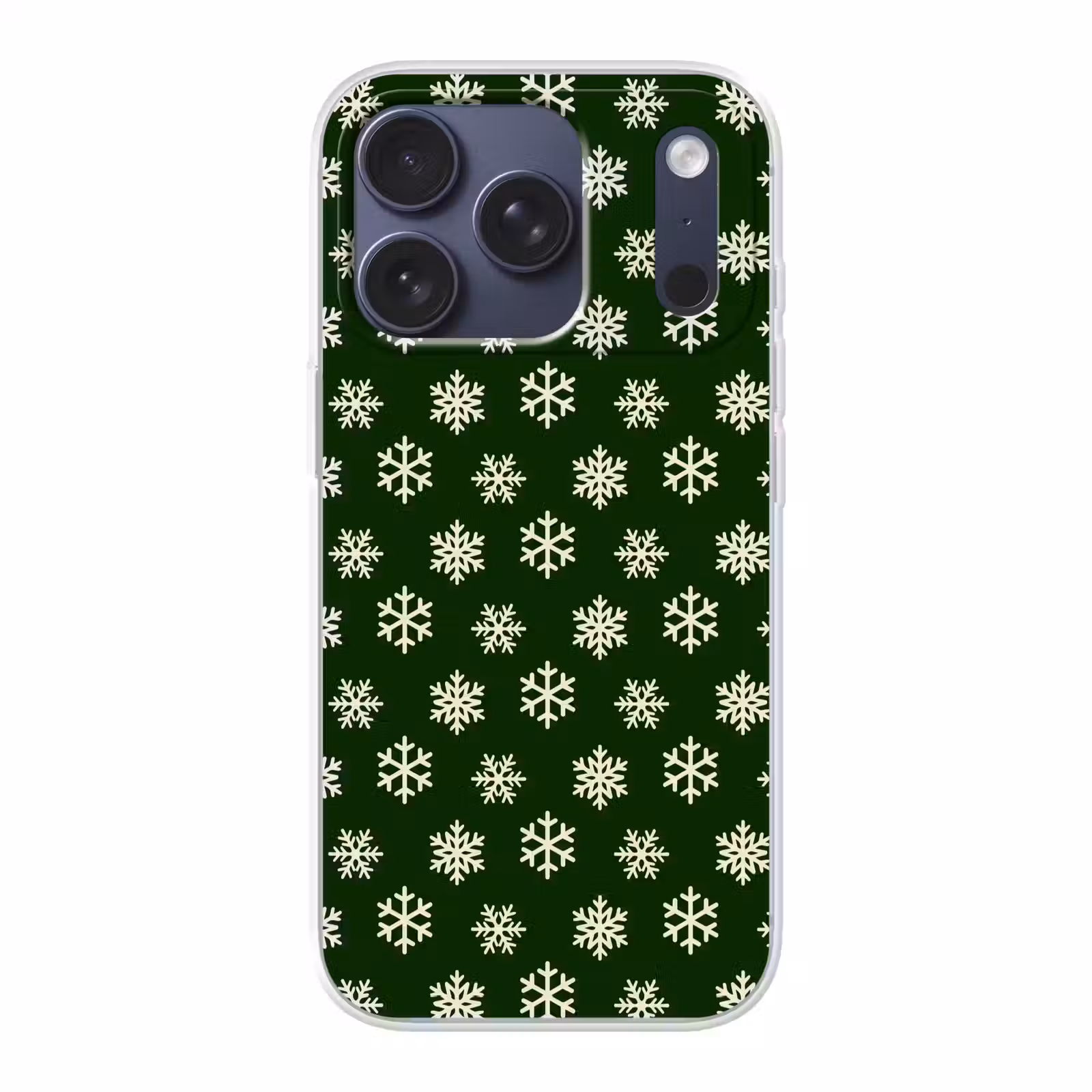 Telefoonhoesje - Sneeuwvlok - Groen - Wit - Kerst — 1