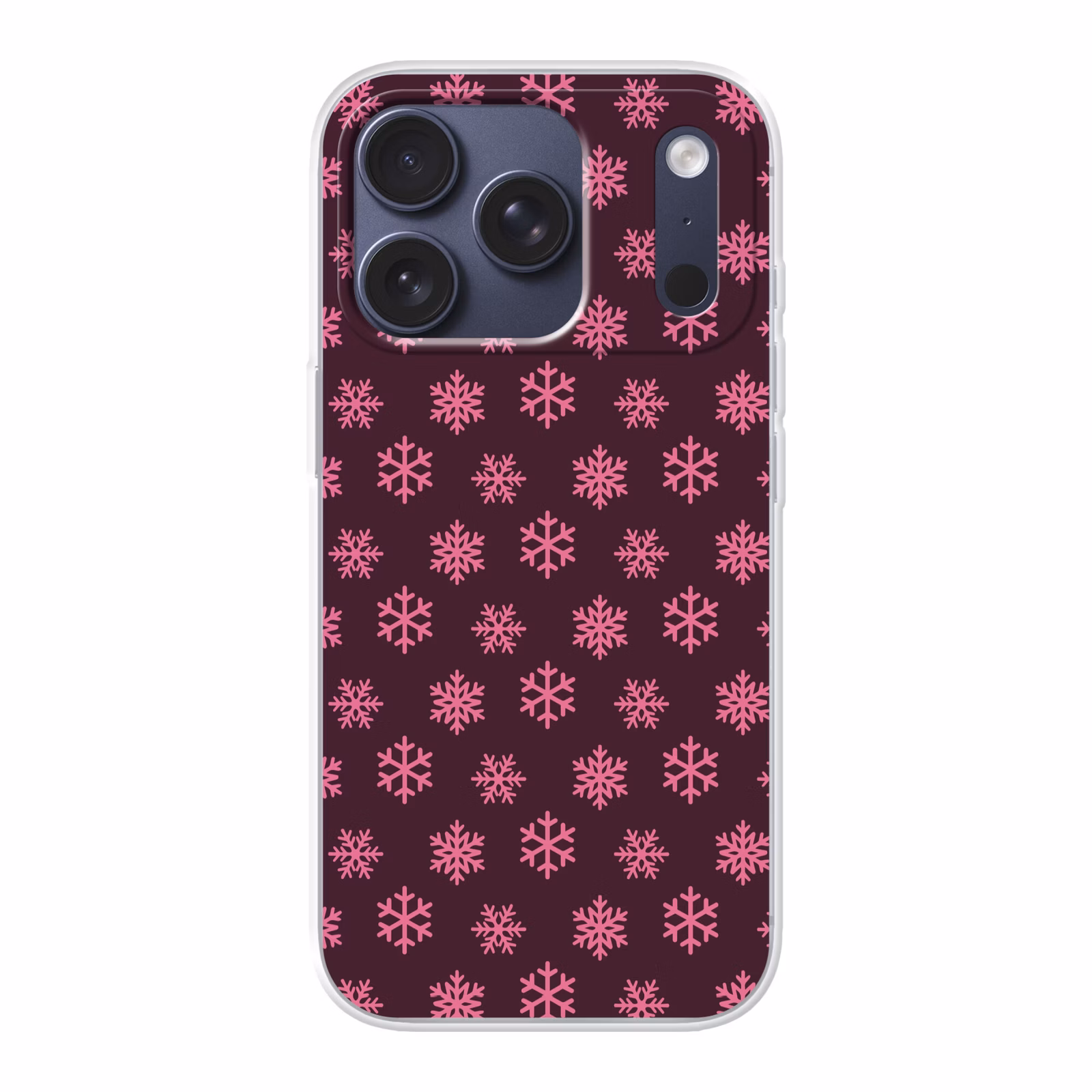 Telefoonhoesje - Sneeuwvlok - Roze - Paars - Kerst — 1