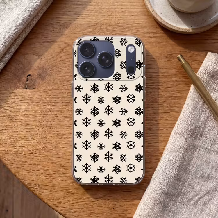 Telefoonhoesje - Sneeuwvlok - Crème - Wit — 2