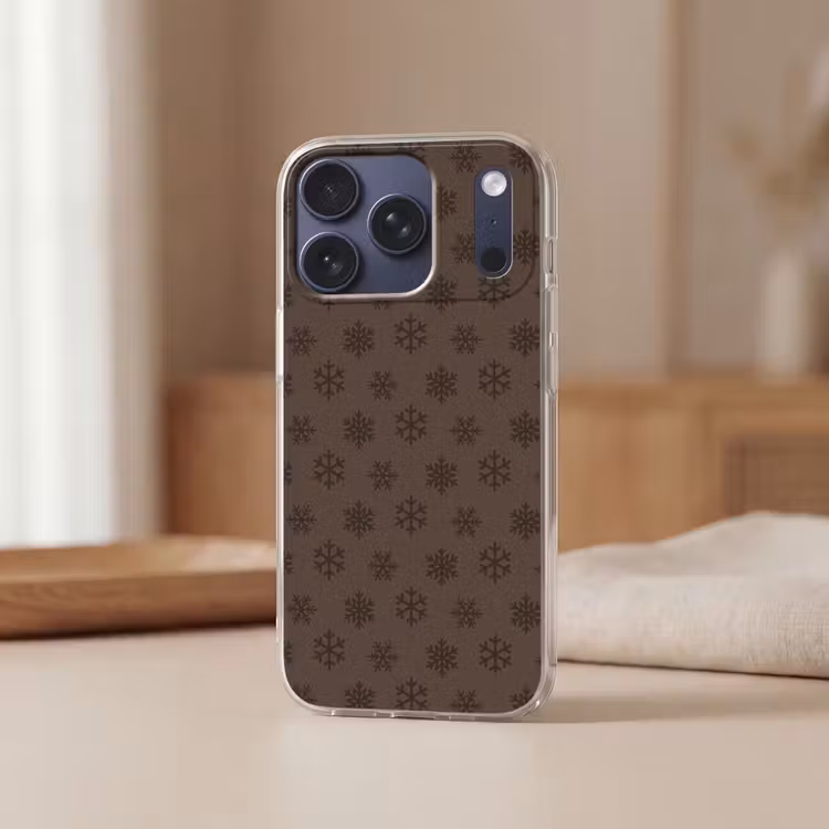 Telefoonhoesje - Sneeuwvlok - Kerst - Bruin — 3