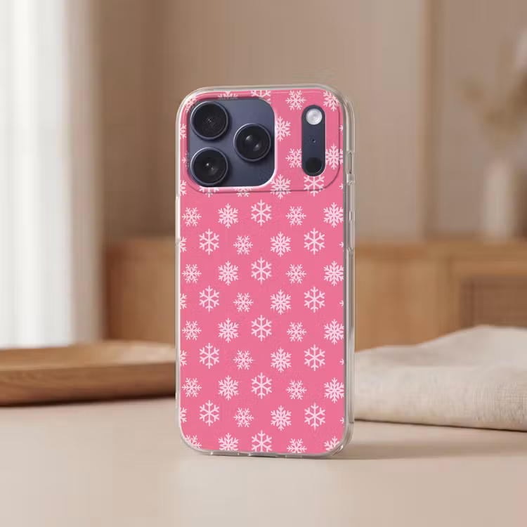 Telefoonhoesje - Sneeuwvlok - Kerst - Roze — 3