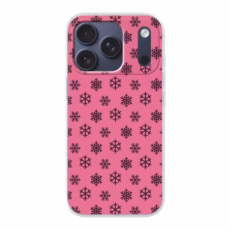 Telefoonhoesje - Sneeuwvlok - Paars - Roze - Kerst — 1