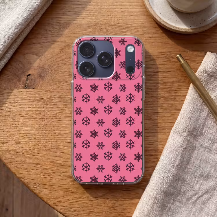 Telefoonhoesje - Sneeuwvlok - Paars - Roze - Kerst — 2