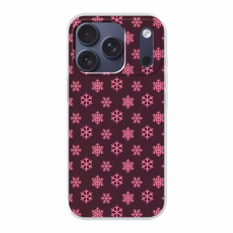 Telefoonhoesje - Sneeuwvlok - Roze - Paars - Kerst — 1