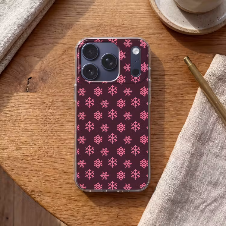 Telefoonhoesje - Sneeuwvlok - Roze - Paars - Kerst — 2
