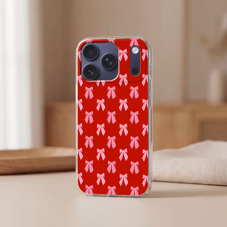 Telefoonhoesje - Strikken - Kerst - Rood - Roze — 3