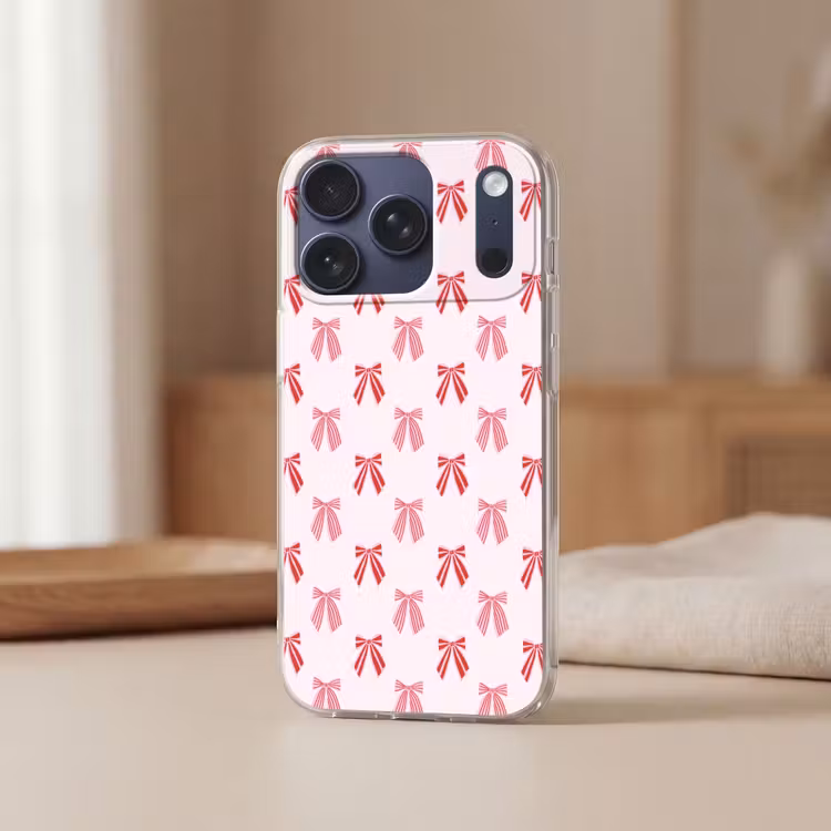 Telefoonhoesje - Strikken - Kerst - Roze - Rood — 3